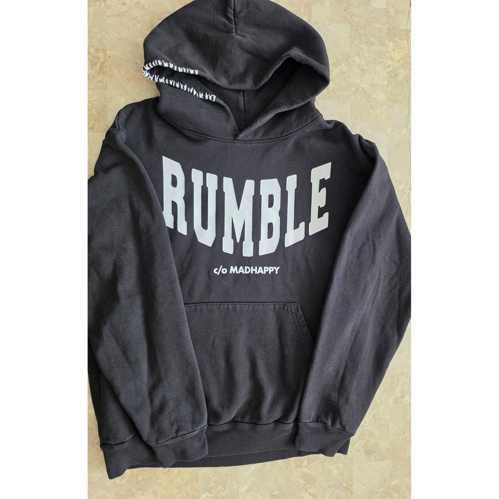 Madhappy Rumble Boxing Limited Ed Hoodie Sweatshirt Washed Black Mens Medium USA